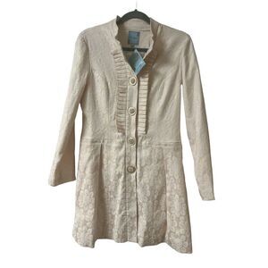 T. Bleu artsy boho jacket iridescent polka dot pattern sz Medium NWT